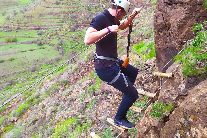 Climbing + Zipline + Via Ferrata + Cave. Adventure route in Gran Canaria - The Volcanic Tube Cave: Speleology Basics Under a Low Ceiling