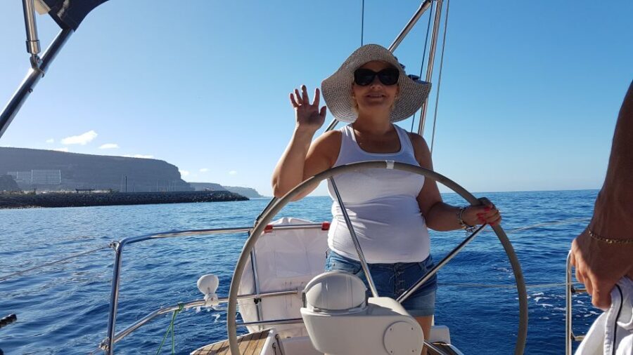 From Puerto de Mogán: Private Sailing Trip & Snorkeling - From Puerto de Mogán to open Atlantic: the sailing part is the point