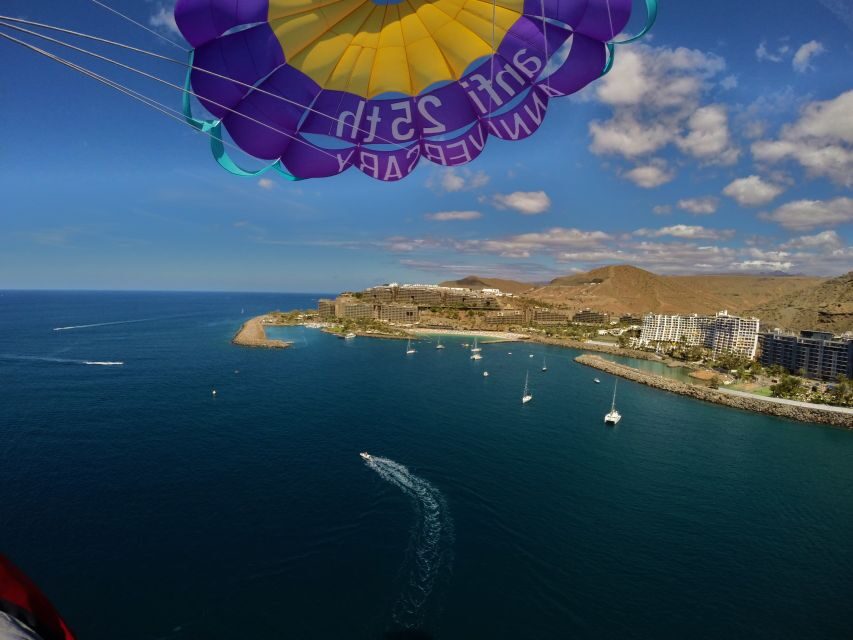 Gran Canaria: 1 to 3 Person Parasail over Anfi Beach - The boat ride out over the sea
