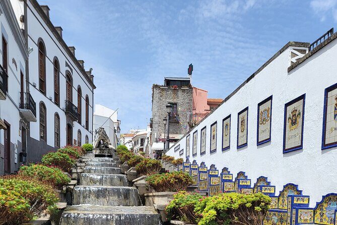 Private Tour from the Port of Las Palmas to Teror Firgas Arucas - Firgas and the 30-meter freestone waterfall on Paseo de Gran Canaria