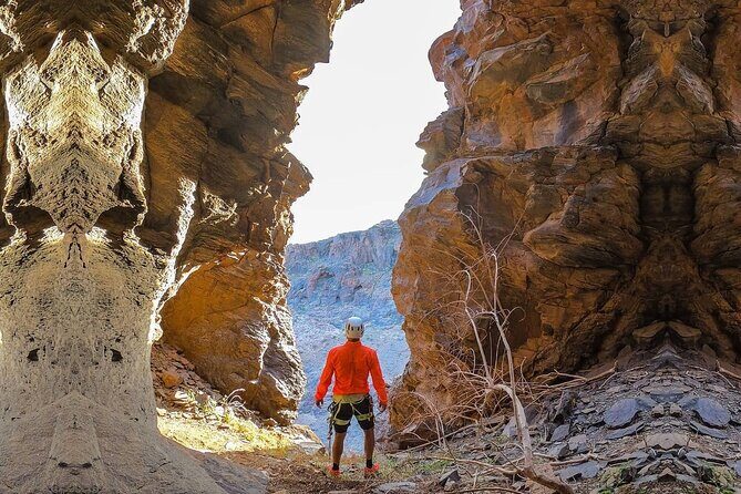 Via Ferrata in Gran Canaria. Vertical adventure park. Small groups - The memorable obstacles: rope bridge, swing, and a volcanic tunnel